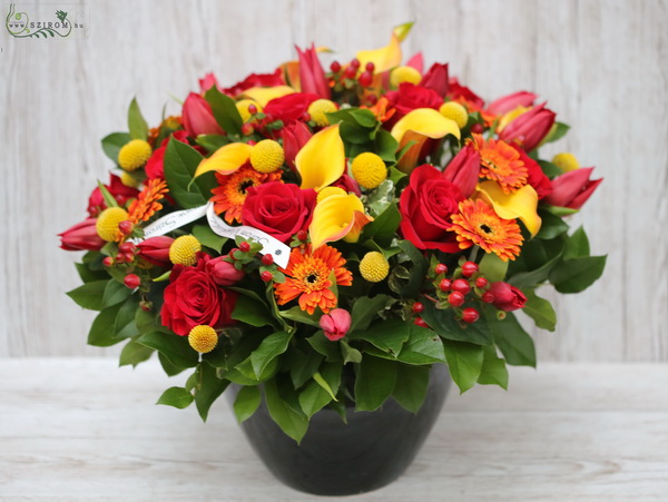 flower delivery Budapest - orange - red dream (80 stems)