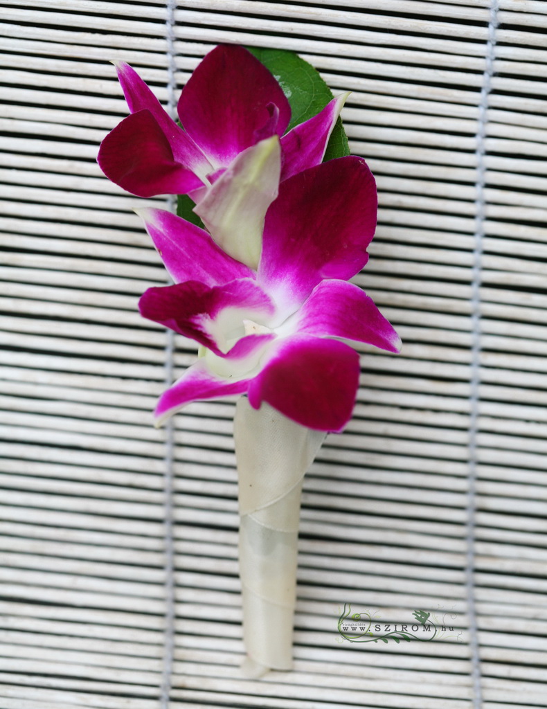 Virágküldés Budapest - Vőlegény kitűző Dendrobium orchideából (rózsaszín)