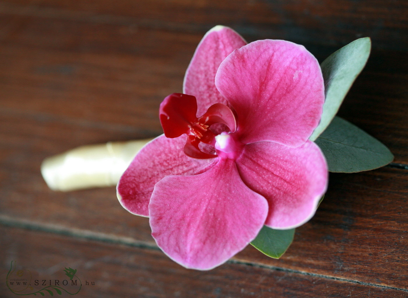 Virágküldés Budapest - Vőlegény kitűző orchideából (rózsaszín)