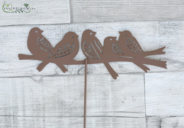 flower delivery Budapest - Metallic sitting birds decoration (20 cm)