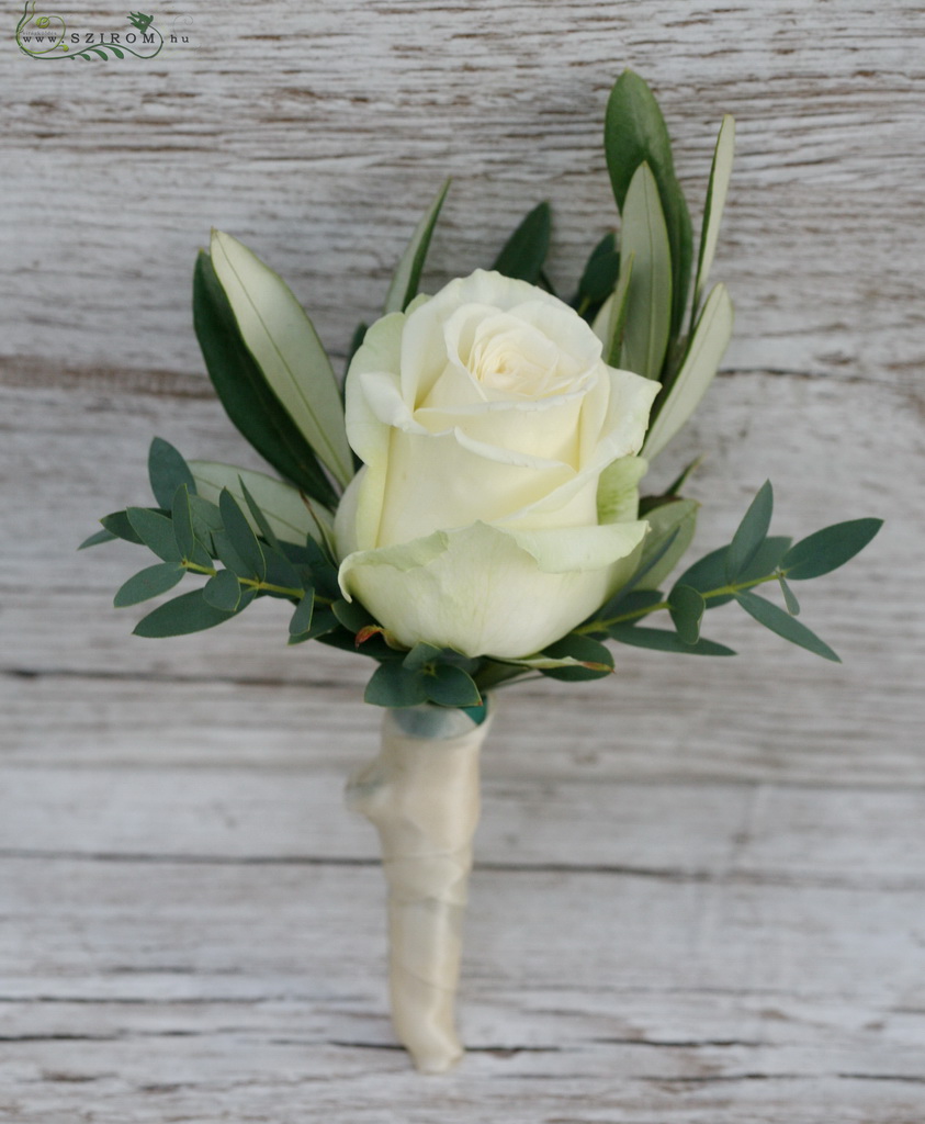 flower delivery Budapest - Boutonniere of rose (white)