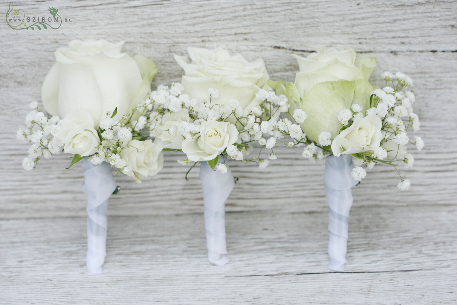 flower delivery Budapest - Boutonniere of rose (white) 1 pc