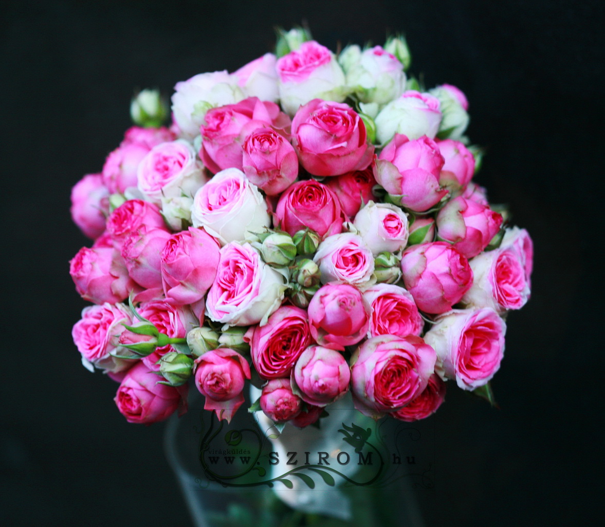 flower delivery Budapest - bridal bouquet (english rose, pink)