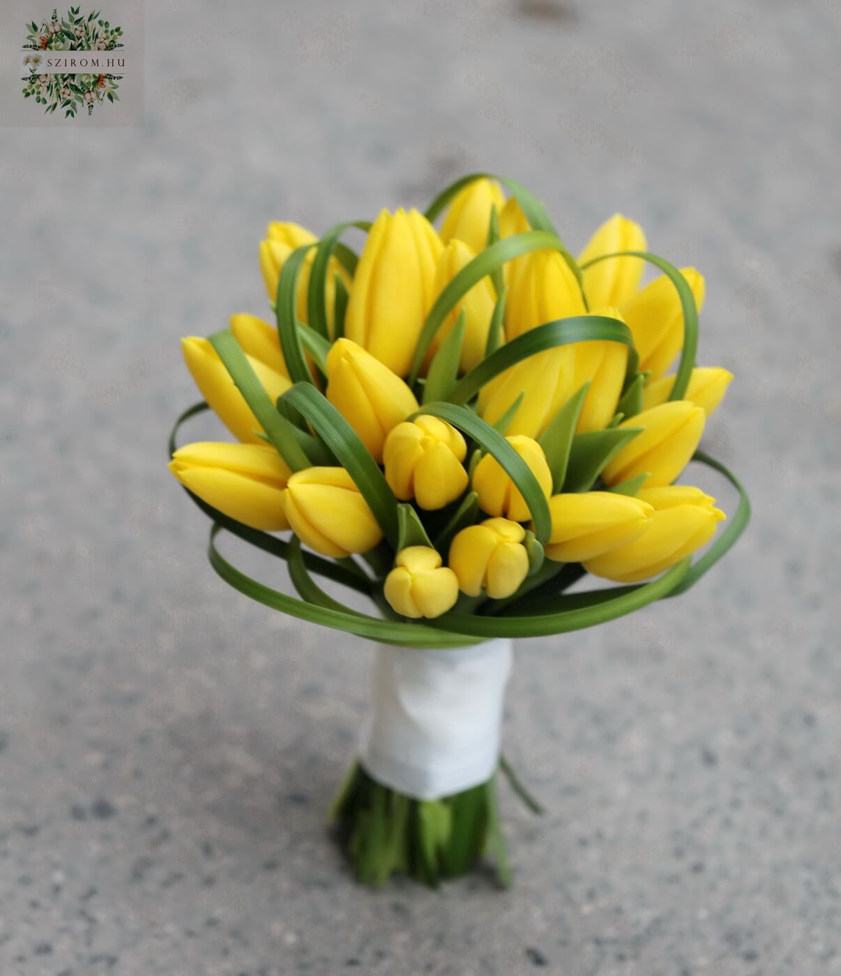 Menyasszonyi csokor sárga tulipánból (tulipán, sárga)